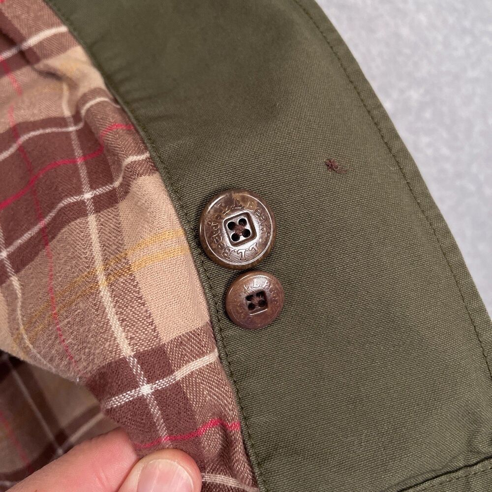 LL Bean Adirondack Barn Coat Womens 3X Chore Jacket Green Flannel Plaid Lined - Picture 10 of 13